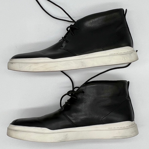 SOLD. Cole Haan Black Leather Hi Top Sneakers - 12 - Picture 7 of 8